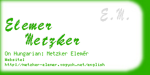elemer metzker business card